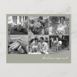 Green Grid Collage 6 Foto Erinnerungen danke Postkarte