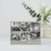 Green Grid Collage 6 Foto Erinnerungen danke Postkarte (Stehend Vorderseite)