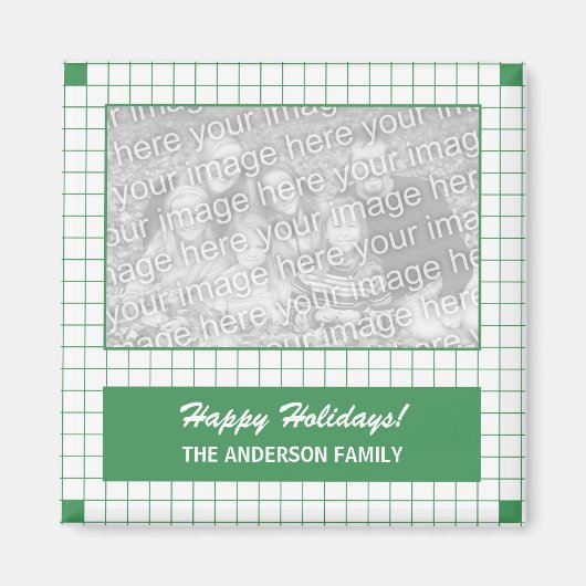 Green Grid Foto Magnet (Vorne)
