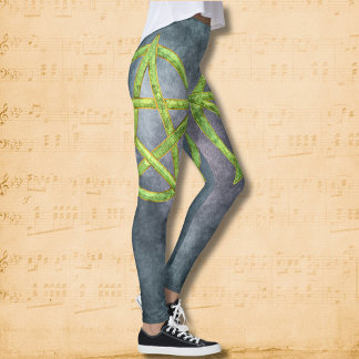 Green Grimoire: Peridot Pentagram Leggings