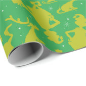Green Grinch Ice Skaten Pattern Geschenkpapier (Rolleneckpunkt)
