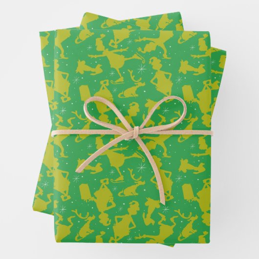 Green Grinch Ice Skaten Pattern Geschenkpapier Set (Beispiel)