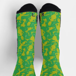 Green Grinch Ice Skaten Pattern Socken