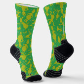 Green Grinch Ice Skaten Pattern Socken (Gewinkelt)