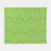 Green Groovy Wavy Line Abstrakt Modernes Minimalis Fleecedecke (Vorderseite (Horizontal))
