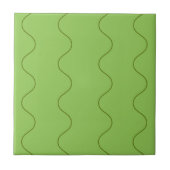 Green Groovy Wavy Line Abstrakt Modernes Minimalis Fliese (Vorderseite)