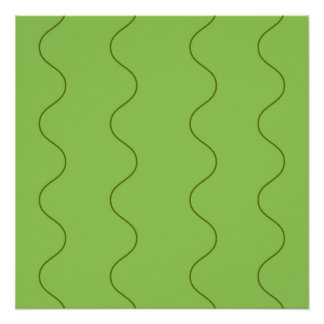Green Groovy Wavy Line Abstrakt Modernes Minimalis Poster