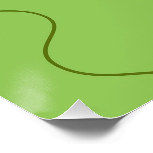 Green Groovy Wavy Line Abstrakt Modernes Minimalis Poster (Ecke)