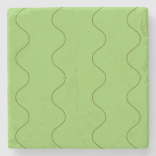 Green Groovy Wavy Line Abstrakt Modernes Minimalis Steinuntersetzer