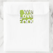 Green Grub Club: Wir hören Lebensmitteldesign Quadratischer Aufkleber (Tasche)