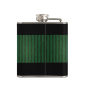 Green grundge trendy Irish Glückspilz Kleeblatt Flachmann (Rückseite)