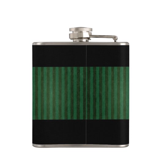 Green grundge trendy Irish Glückspilz Kleeblatt Flachmann (Rückseite)