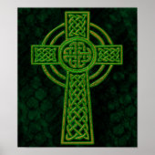 Green Grunge Celtic Cross Poster (Vorne)