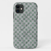 Green Grunge Checkerboard Case-Mate iPhone Hülle (Rückseite)
