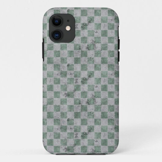 Green Grunge Checkerboard Case-Mate iPhone Hülle (Rückseite)