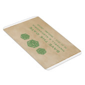 Green Grunge D20 Dice Gamer Save the Date Magnet (Rechte Seite)