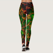 Green Grunge Fraktal Leggings (Rückseite)