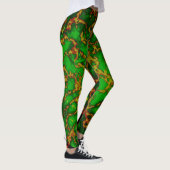 Green Grunge Fraktal Leggings (Rechts)