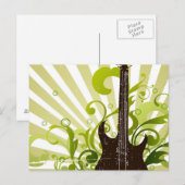 Green Grunge Guitar Postkarte (Vorne/Hinten)