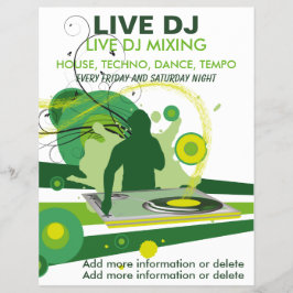 Green Grunge Live DJ Flyer