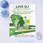 Green Grunge Live DJ Flyer (Einzeln)