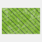 Green Grunge Stripes St. Patrick's Day Set von 3 Geschenkpapier Set (Vorderseite)