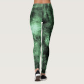 Green Grunge Textured Spandex Leggings (Rückseite)