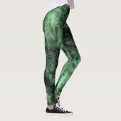 Green Grunge Textured Spandex Leggings (Rechts)