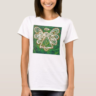 Green Guardian Angel Art Custom Holiday T - Shirt
