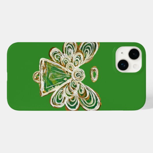 Green Guardian Angel Art Custom iPhone Case (Rückseite (Horizontal))