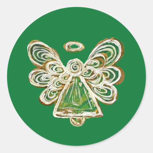 Green Guardian Angel Art Decal Stickers (Vorderseite)