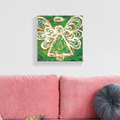 Green Guardian Angel Art Wrapped Canvas Malerei Leinwanddruck (Insitu (Wohnzimmer))
