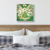 Green Guardian Angel Art Wrapped Canvas Malerei Leinwanddruck (Insitu (Schlafzimmer))