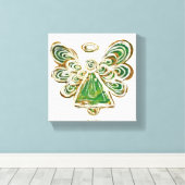 Green Guardian Angel Art Wrapped Canvas Malerei Leinwanddruck (Insitu (Holzboden))