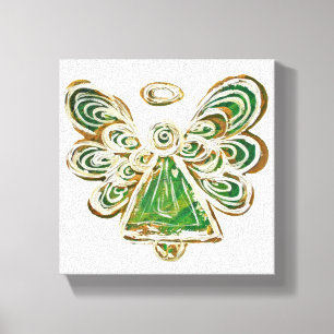 Green Guardian Angel Art Wrapped Canvas Malerei Leinwanddruck