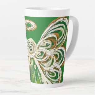 Green Guardian Angel Christmas Art Latte Tasse Cup