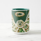 Green Guardian Angel Christmas Art Tasse Cups (Zentrum)