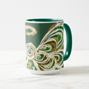 Green Guardian Angel Christmas Art Tasse Cups