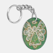 Green Guardian Angel Custom Schlüsselanhänger (Vorderseite links)