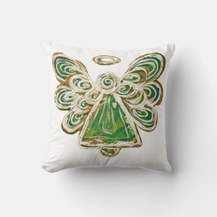 Green Guardian Angel Decorative Art Throw Kissen