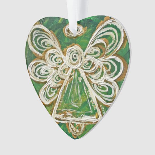 Green Guardian Angel Gabe Holiday Ornament (Vorderseite)