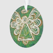Green Guardian Angel Gabe Holiday Ornament (Vorderseite)