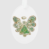 Green Guardian Angel Holiday Pendant Ornament (Rückseite)