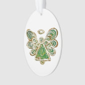 Green Guardian Angel Holiday Pendant Ornament (Vorderseite)