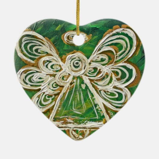 Green Guardian Angel Keramik Ornament (Hinten)