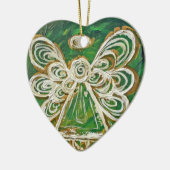 Green Guardian Angel Keramik Ornament (Links)