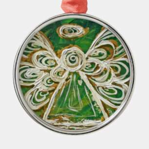 Green Guardian Angel Ornament Aus Metall