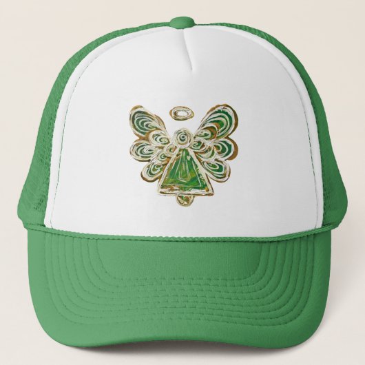 Green Guardian Engel Custom Art Cap oder Hat Truckerkappe (Vorderseite)