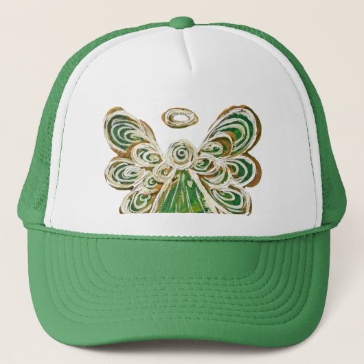 Green Guardian Engel Custom Art Hat oder Cap Truckerkappe (Vorderseite)