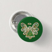 Green Guardian Holiday Angel Custom Button Button (Vorne & Hinten)